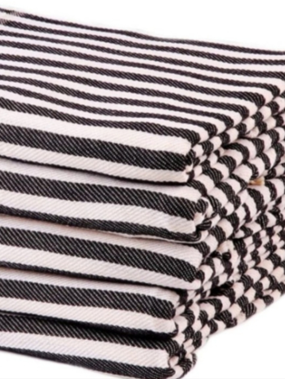 XL Turkish Cotton Beach Towel Peshtemal Black and White Stripe Sarong Spa Bath - Picture 2 of 5